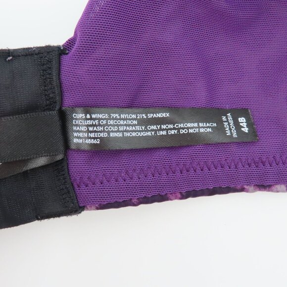 Torrid Curve 44B Bra Purple Black Cheetah Leopard Animal Print Underwire Lined - Picture 12 of 15